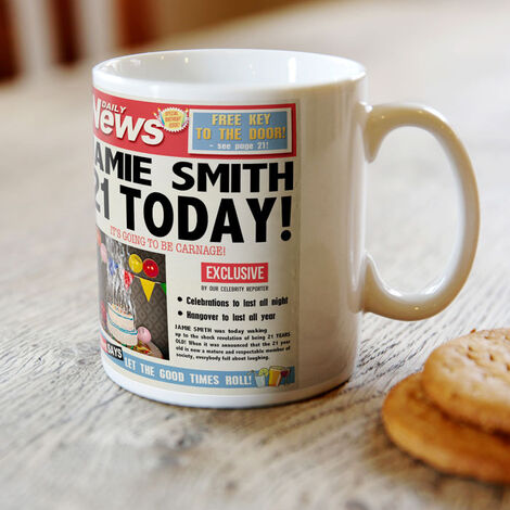 Personalised Mug - 21st Birthday News