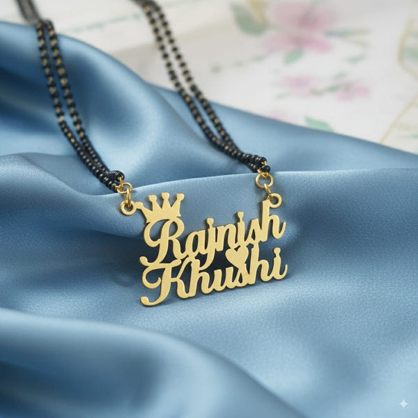Crown Design Couple Name Mangalsutra