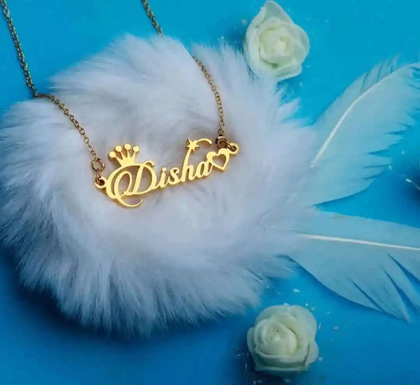 Personalized Name Pendant with Heart – Custom Gold Necklace | Romantic Gift for Her