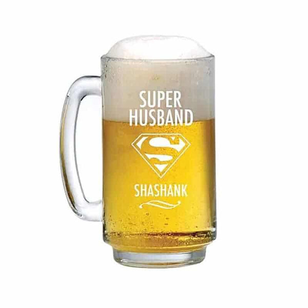 Personalized Keep Calm Beer Mug with Name | Gift for Husband & Boyfriend thumbnail 1